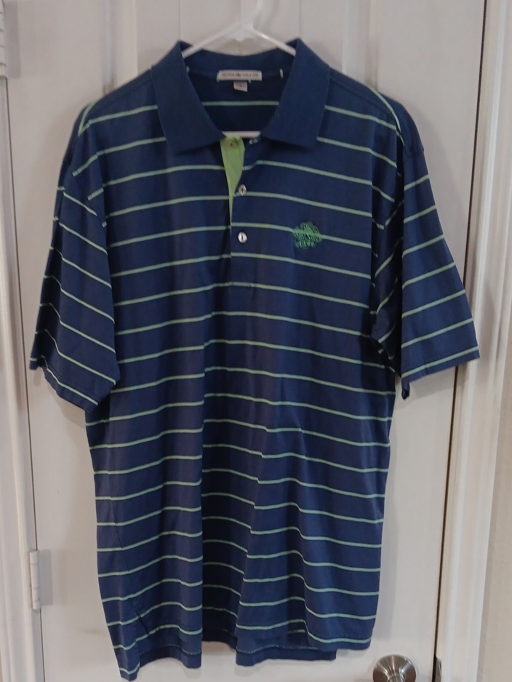 Peter Millar Vtg River Oaks CC Golf Polo Mens Large 100% Cotton 2012